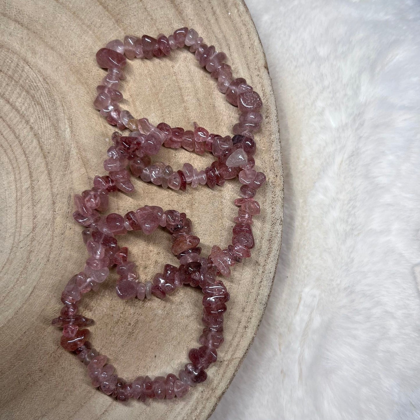 Erdbeerquarz Splitterarmband