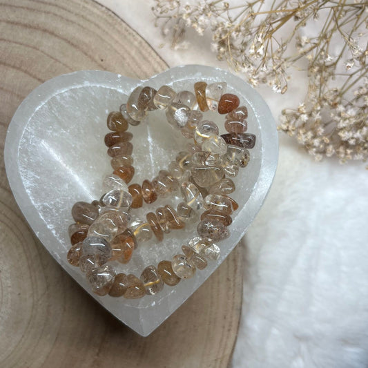 Rutilquarz Trommelstein mini Armband