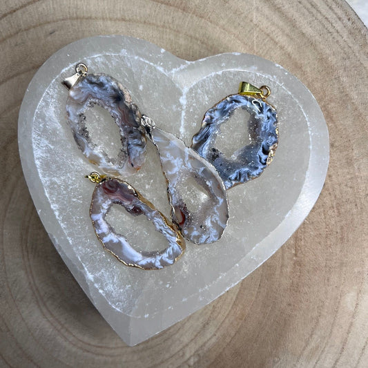 Achatgeodenscheiben Anhänger