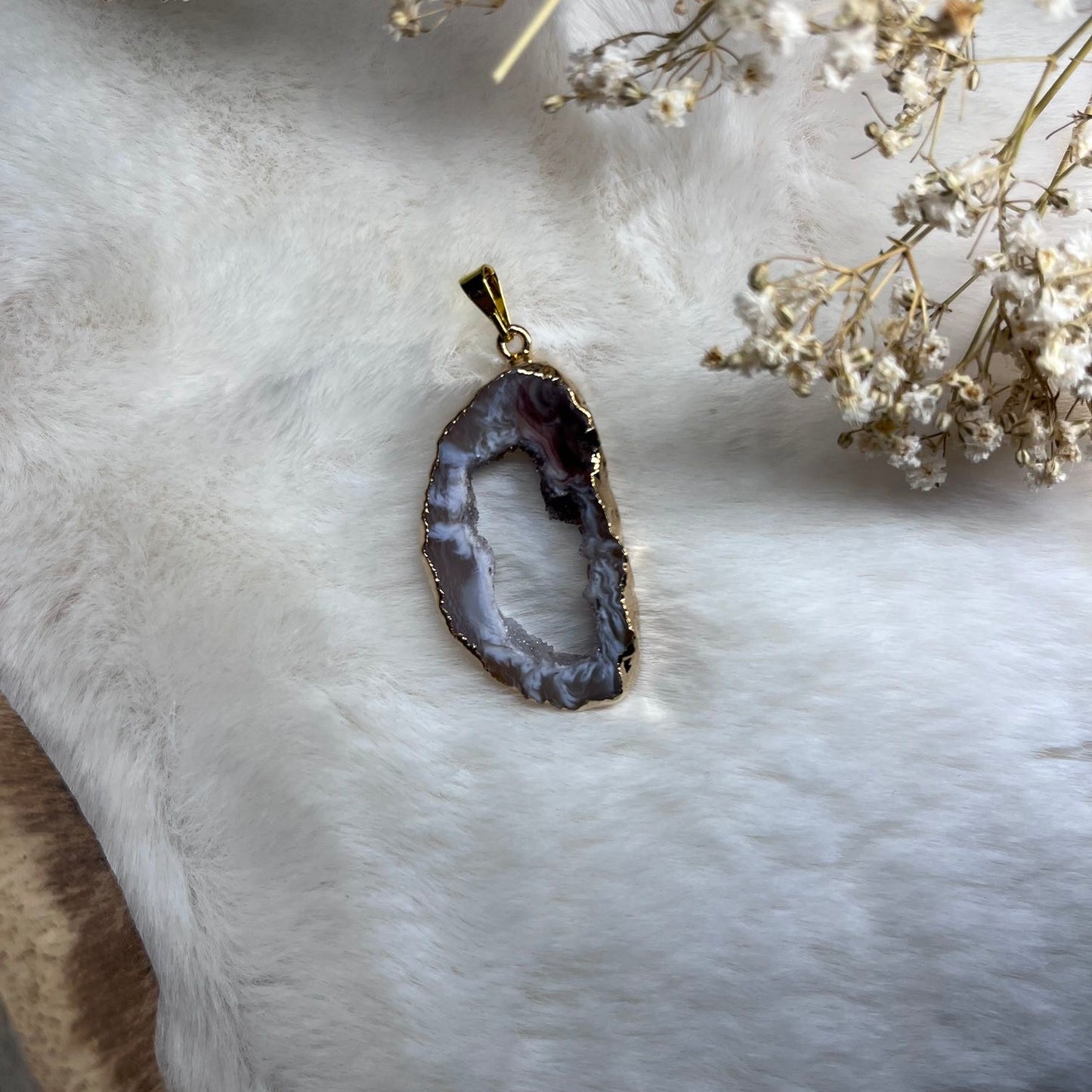 Achatgeodenscheiben Anhänger