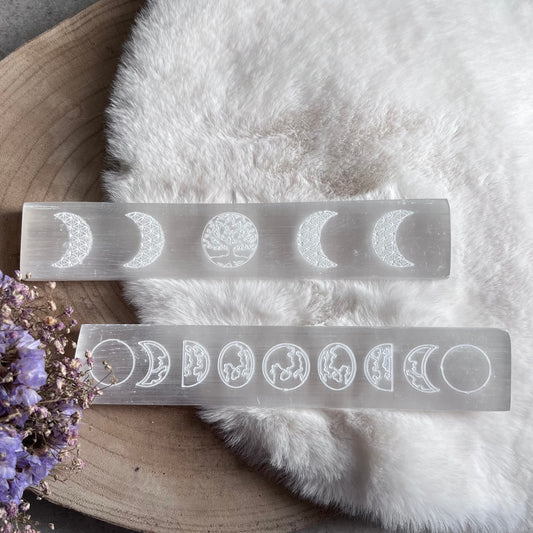Selenit Ladeplatte "Mondphasen"