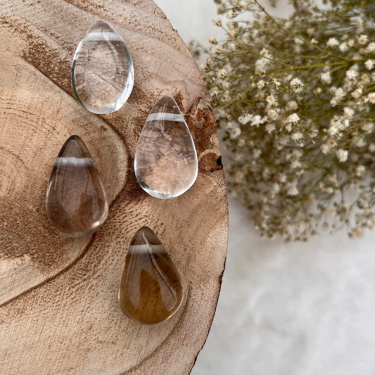 Bergkristall & Rauchquarz Tropfen Anhänger